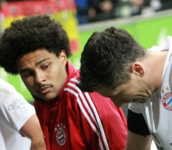 Disappointed Bayern players after suffering a shock 5-1 defeat in the Bundesliga