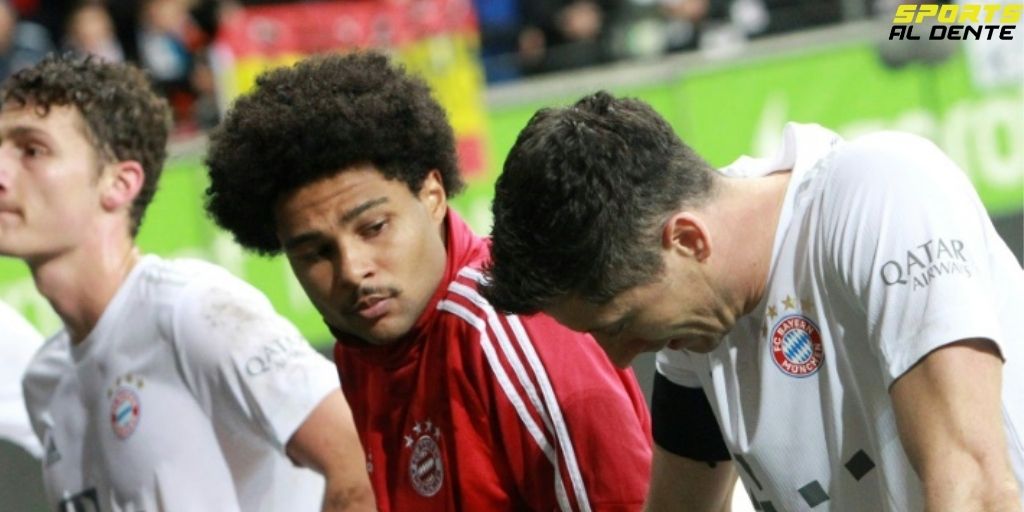 Disappointed Bayern players after suffering a shock 5-1 defeat in the Bundesliga