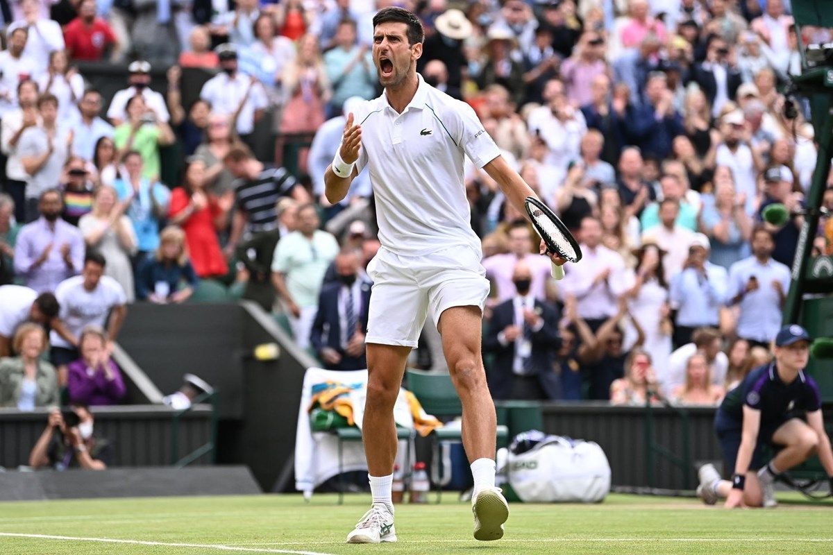 Wimbledon 2022 Day 1 Novak Djokovic In Action