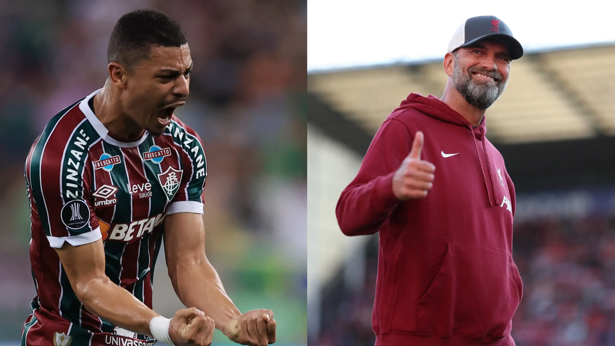 Fluminense midfielder Andre and Liverpool manager Jürgen Klopp