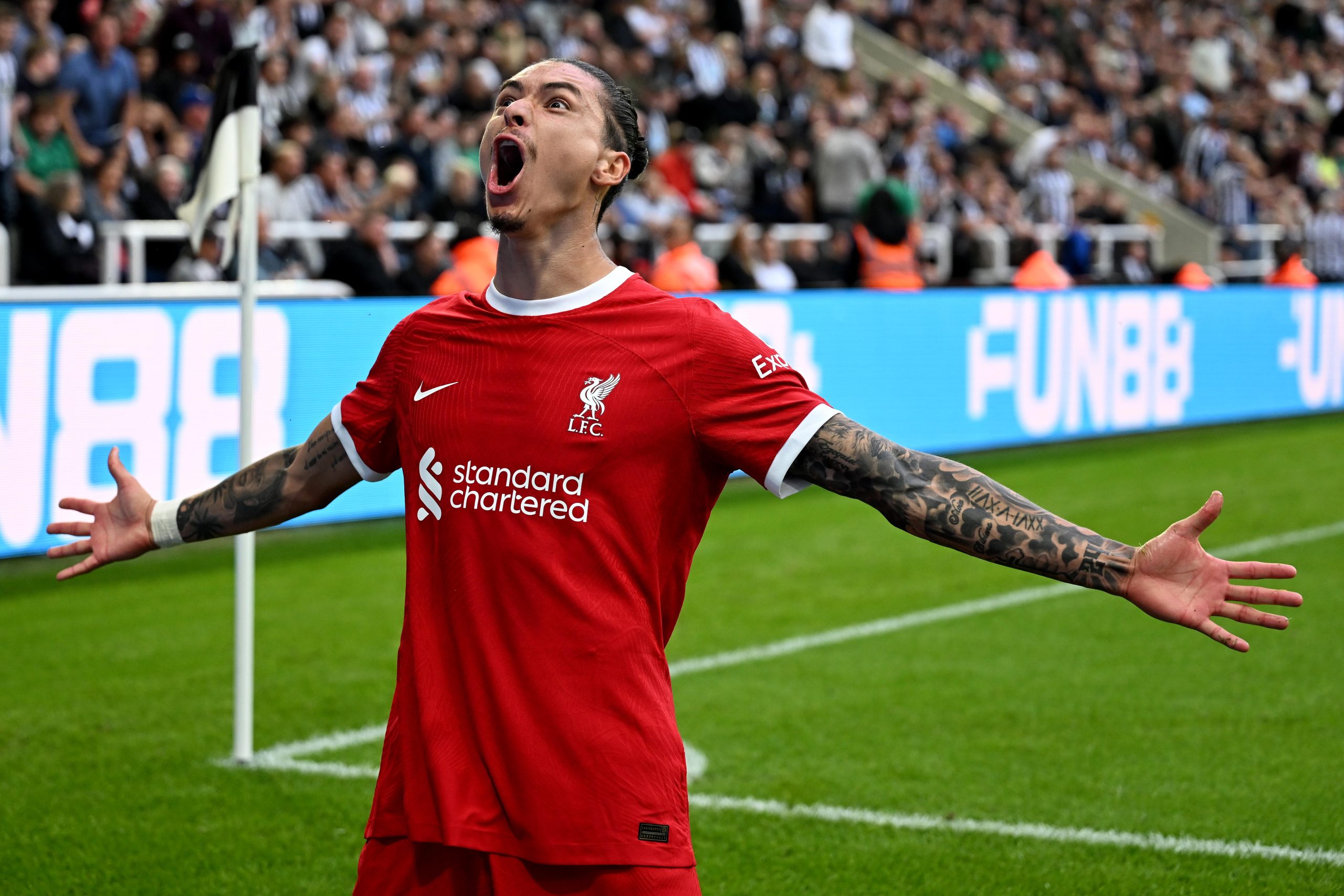 Darwin Nunez celebrating his goal for Liverpool