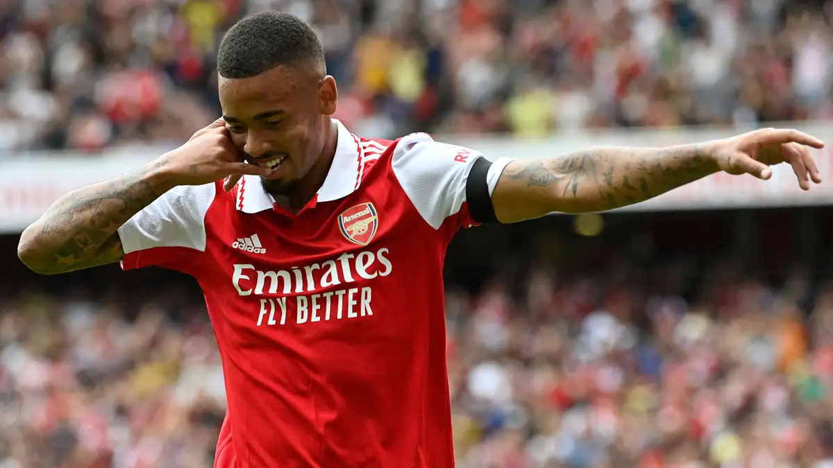 Gabriel Jesus celebrating after scoring