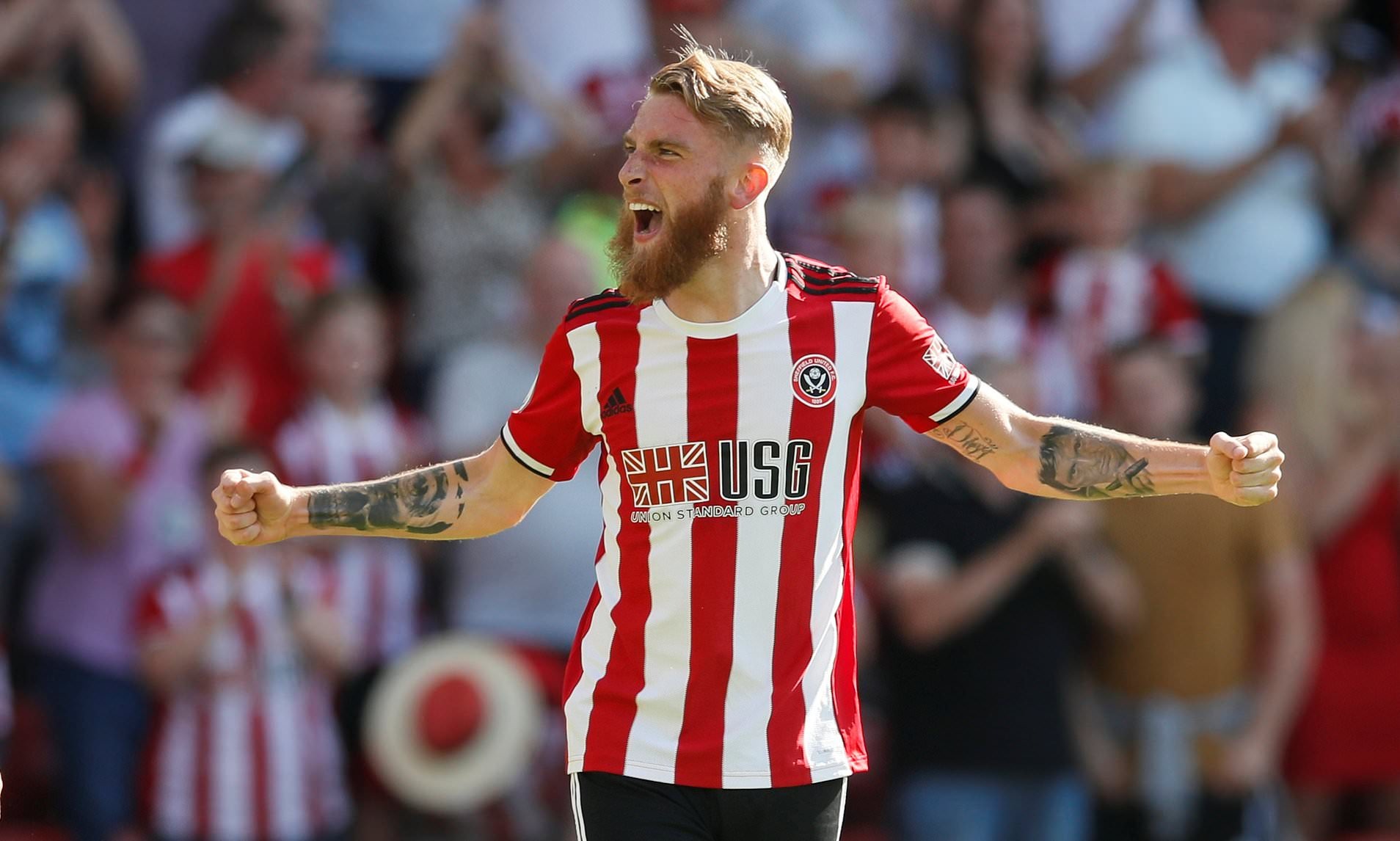 Sheffield United's Oli Mcburnie Responds to Getting a Red Card Against Tottenham Hotspur