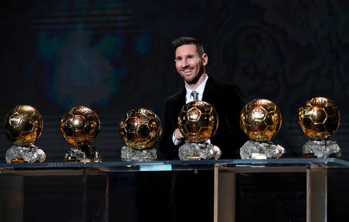 Messi with Ballon D'Or