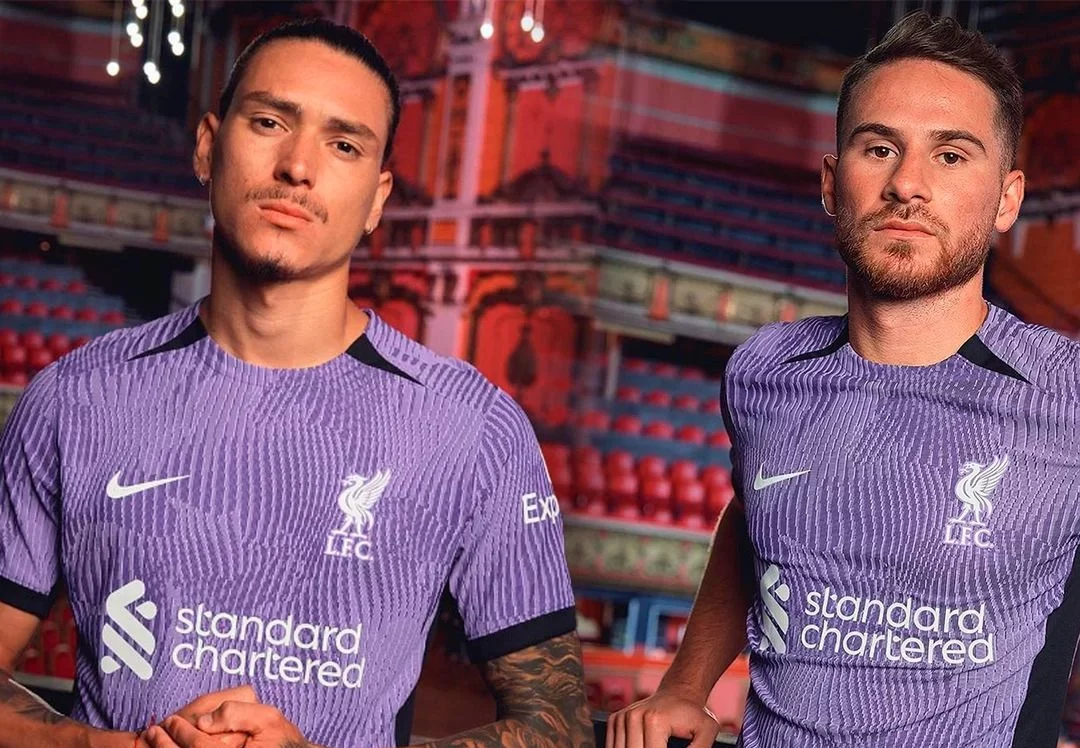 Nunez and Allister unveiling Liverpool's third Kit