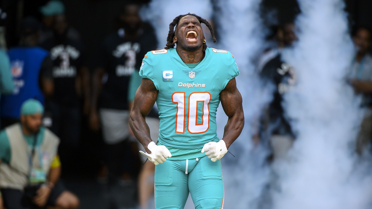Dolphins' Tyreek Hill Absent from Practice Due to Hip Injury