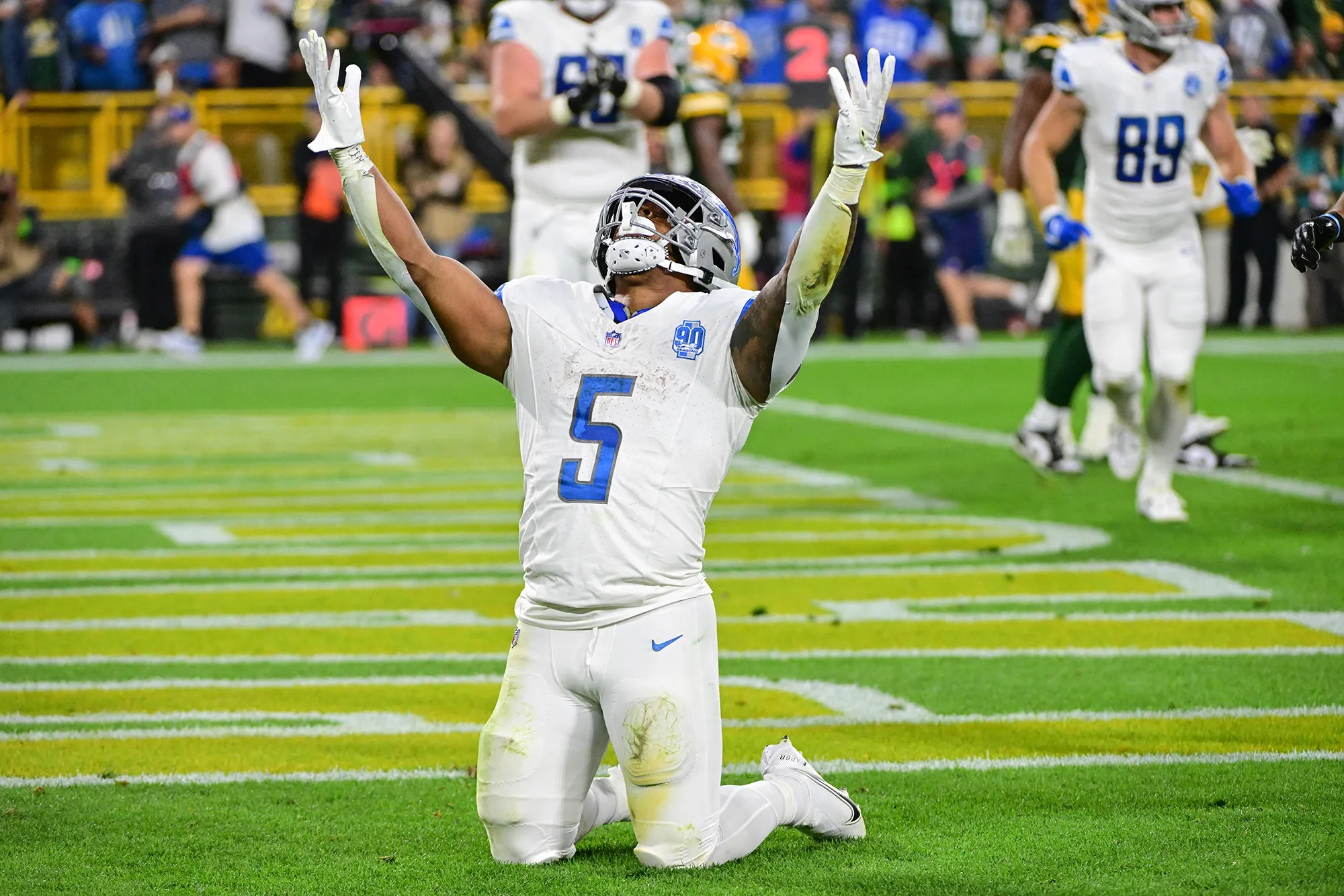 Lions Running Back David Montgomery Scores Three Touchdowns in His First Win Against Green Bay: 'Now I Can Tell My Son that I Beat the Packers!'