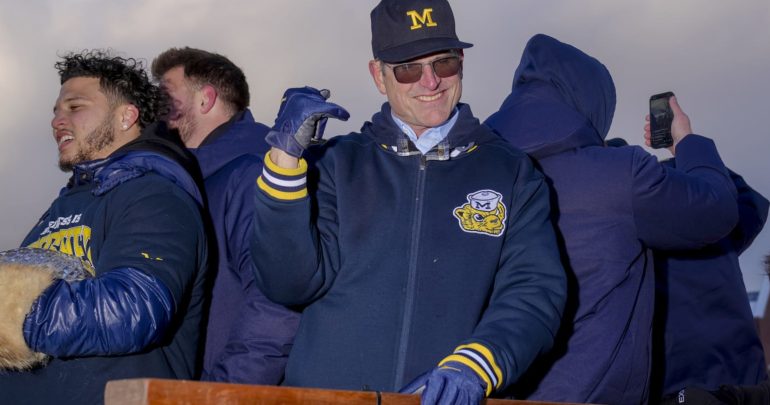 Michigan’s Jim Harbaugh Interviewed by Falcons for HC Job After Arthur Smith Firing
