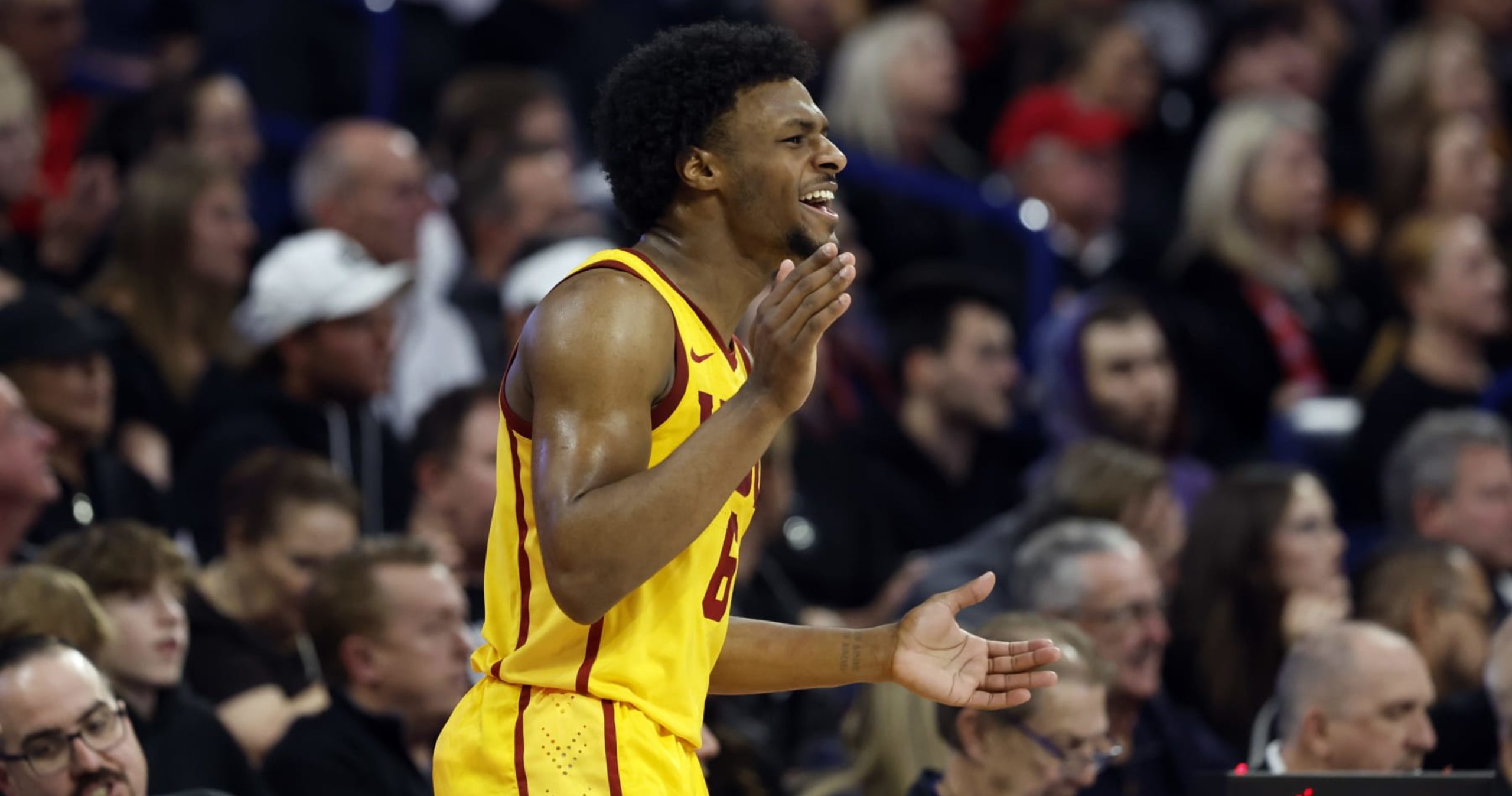 Bronny James Applauded by CBB Fans Despite USC’s Loss to Caleb Love, No. 12 Arizona