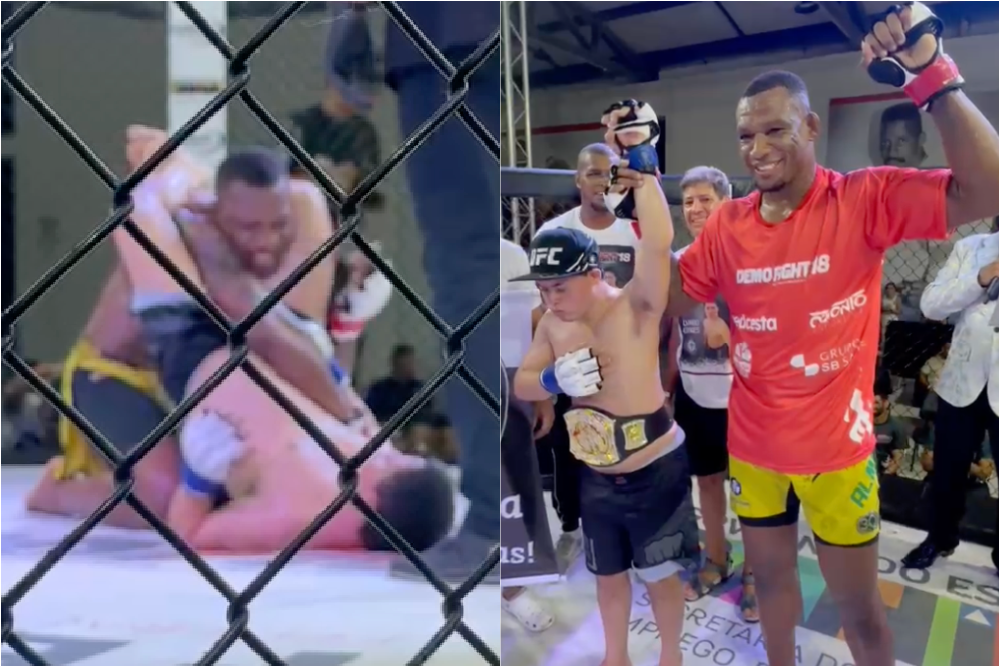 Video: Jailton Almeida loses to Down syndrome fighter in charity bout – but makes dream come true