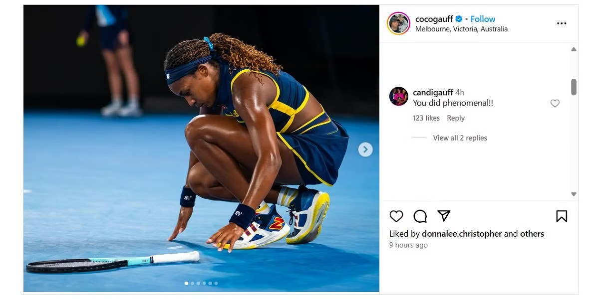 Coco Gauff's Instagram post
