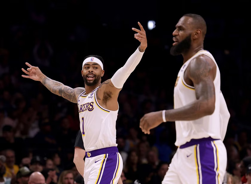 LeBron James and D'Angelo Russell's Impressive Performance Delights NBA Fans in Victory Against Trail Blazers