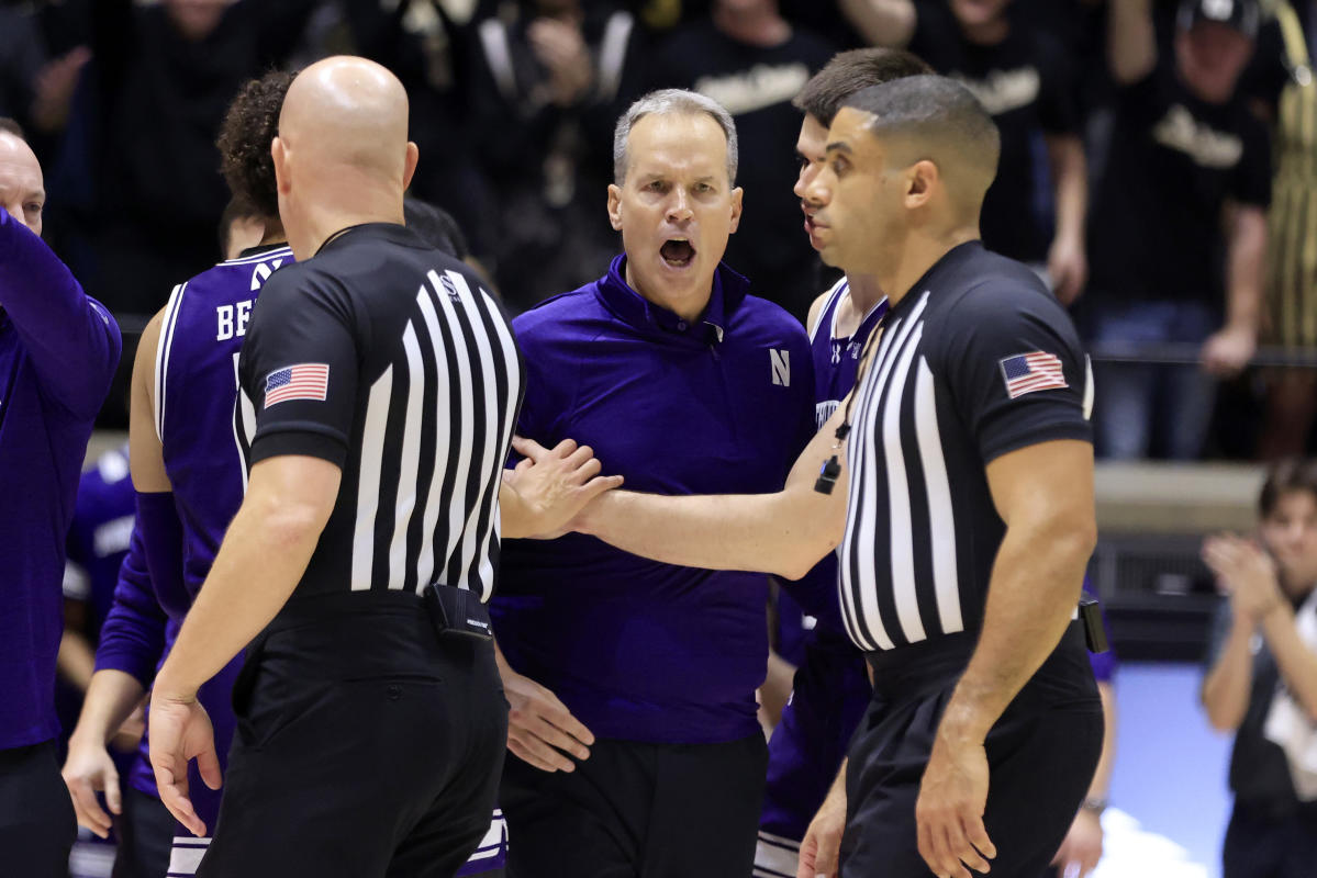 Northwestern coach Chris Collins ejected in OT loss to No. 2 Purdue for arguing with officials as game ended