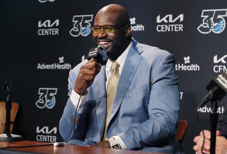 Shaquille O’Neal becomes first player in history to have his jersey retired by the Magic