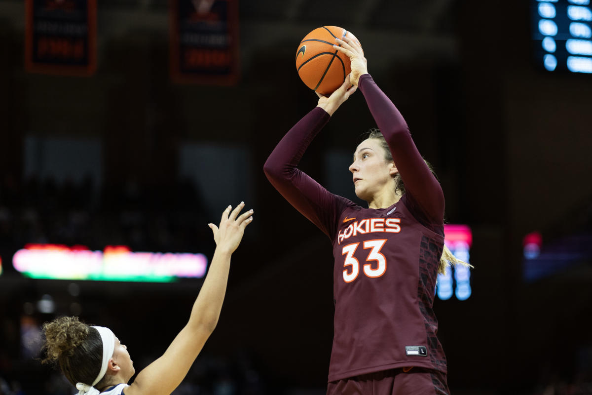 Virginia Tech coach Kenny Brooks fights back tears talking injury to 2-time ACC POY Elizabeth Kitley: ‘We’re praying for her’