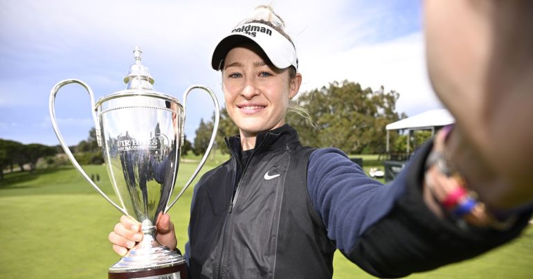 Nelly Korda wins LPGA event in thrilling playoff, moves back to No. 1 in the world
