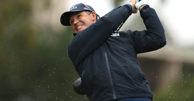 Padraig Harrington fights through rain to seize PGA Tour Champions lead
