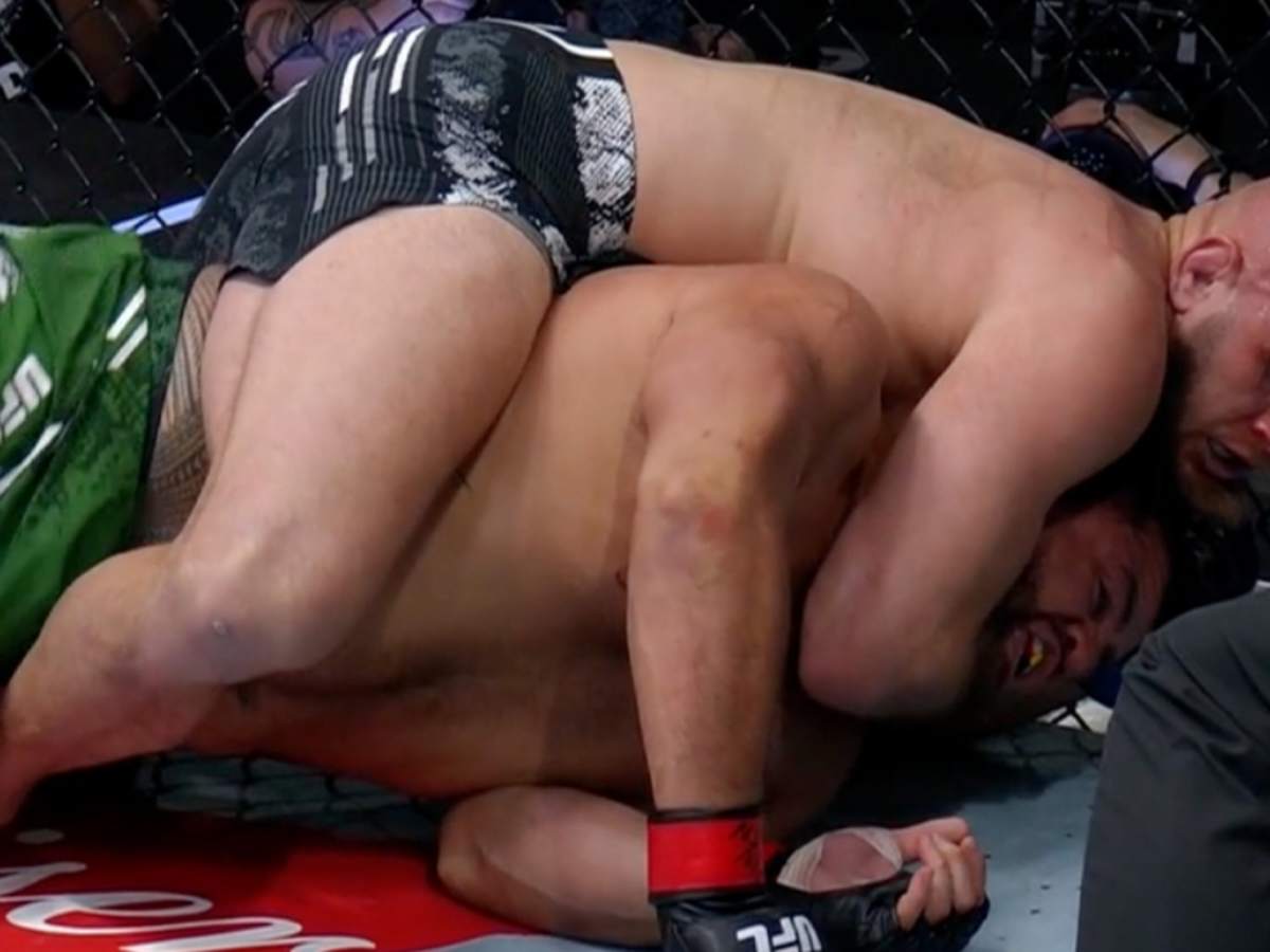 Marcin Tybura survives early attacks, chokes out Tai Tuivasa in UFC Vegas 88 main fight.