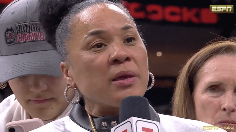 Dawn Staley Had Beautiful Message for Caitlin Clark During NCAA Championship Trophy Ceremony