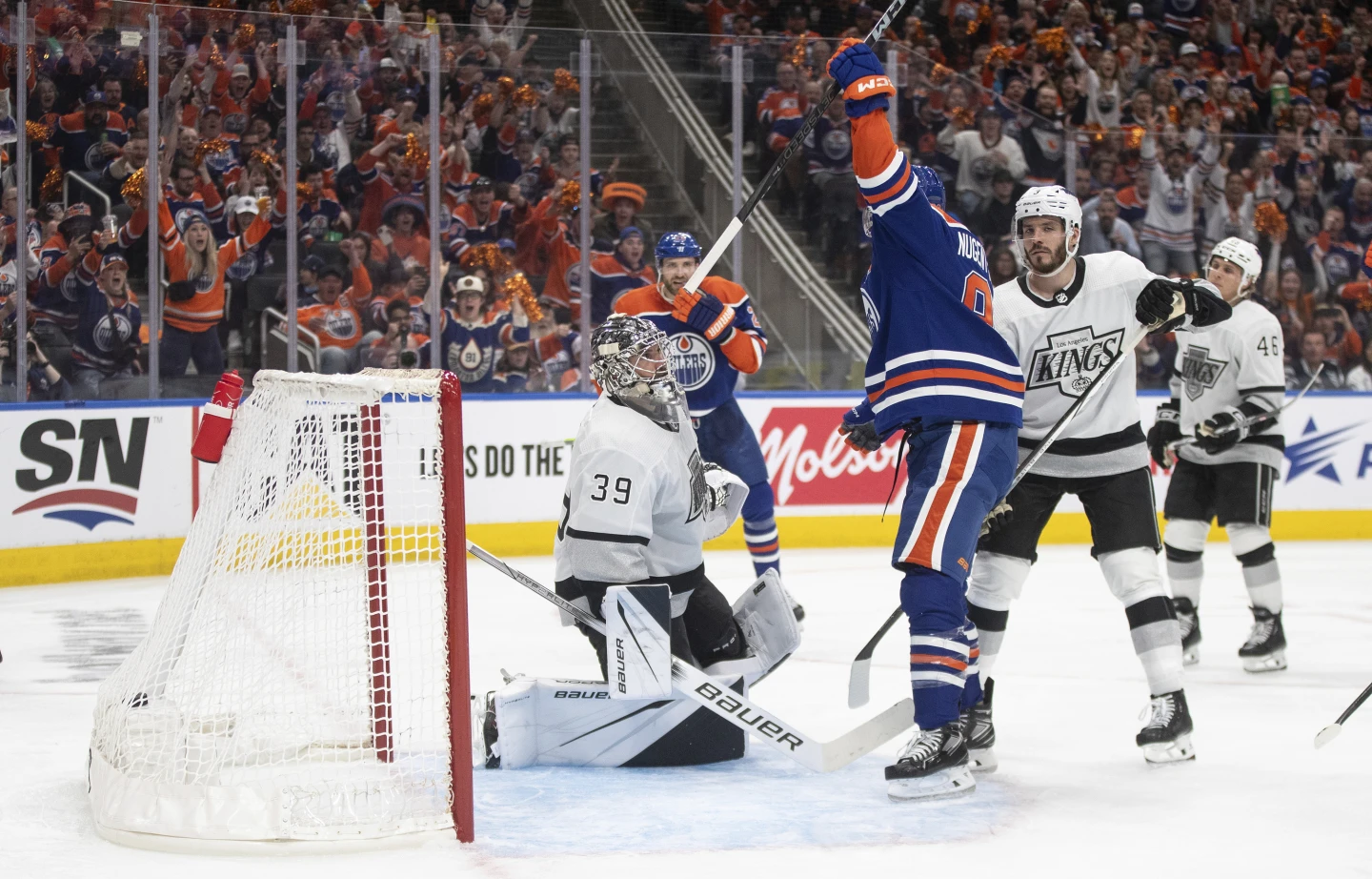 Hyman records his first playoff hat trick as the Edmonton Oilers ...