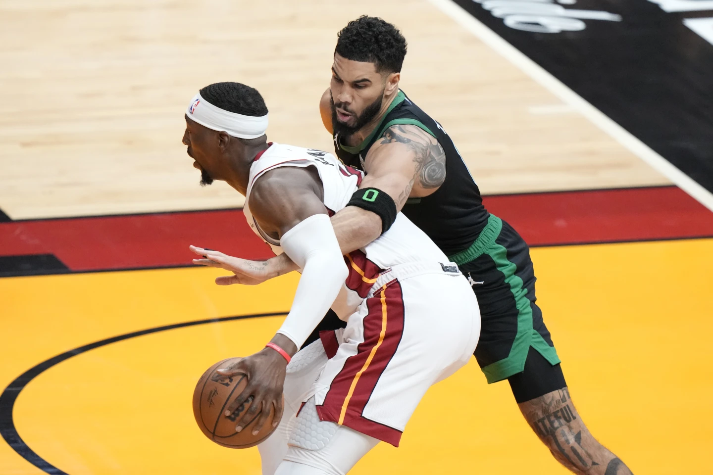 The Boston Celtics maintain a lead from start to finish against Miami Heat, cruising past the