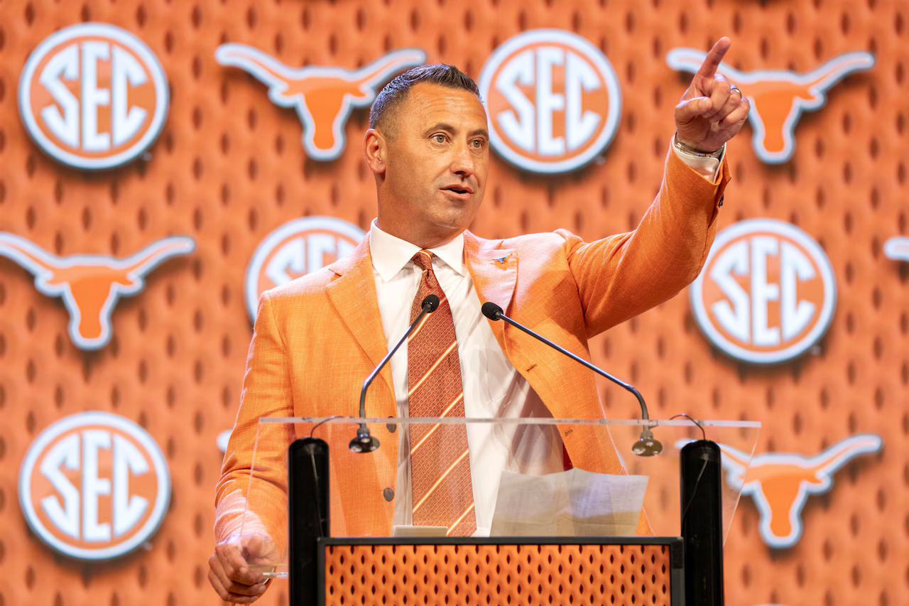 Steve Sarkisian Praises Talented Longhorns Squad, Addresses Arch Manning's Backup Role at SEC Media Days