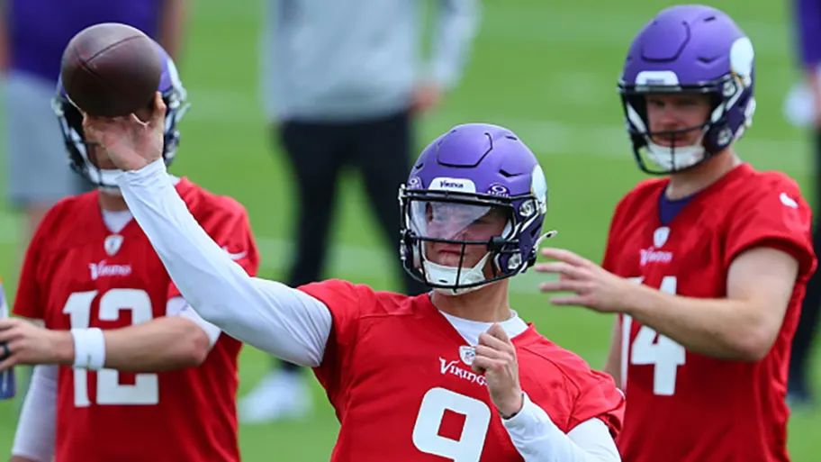 Vikings' Kevin O'Connell Names Sam Darnold as Top Quarterback for Training Camp, with Rookie J.J. McCarthy Competing