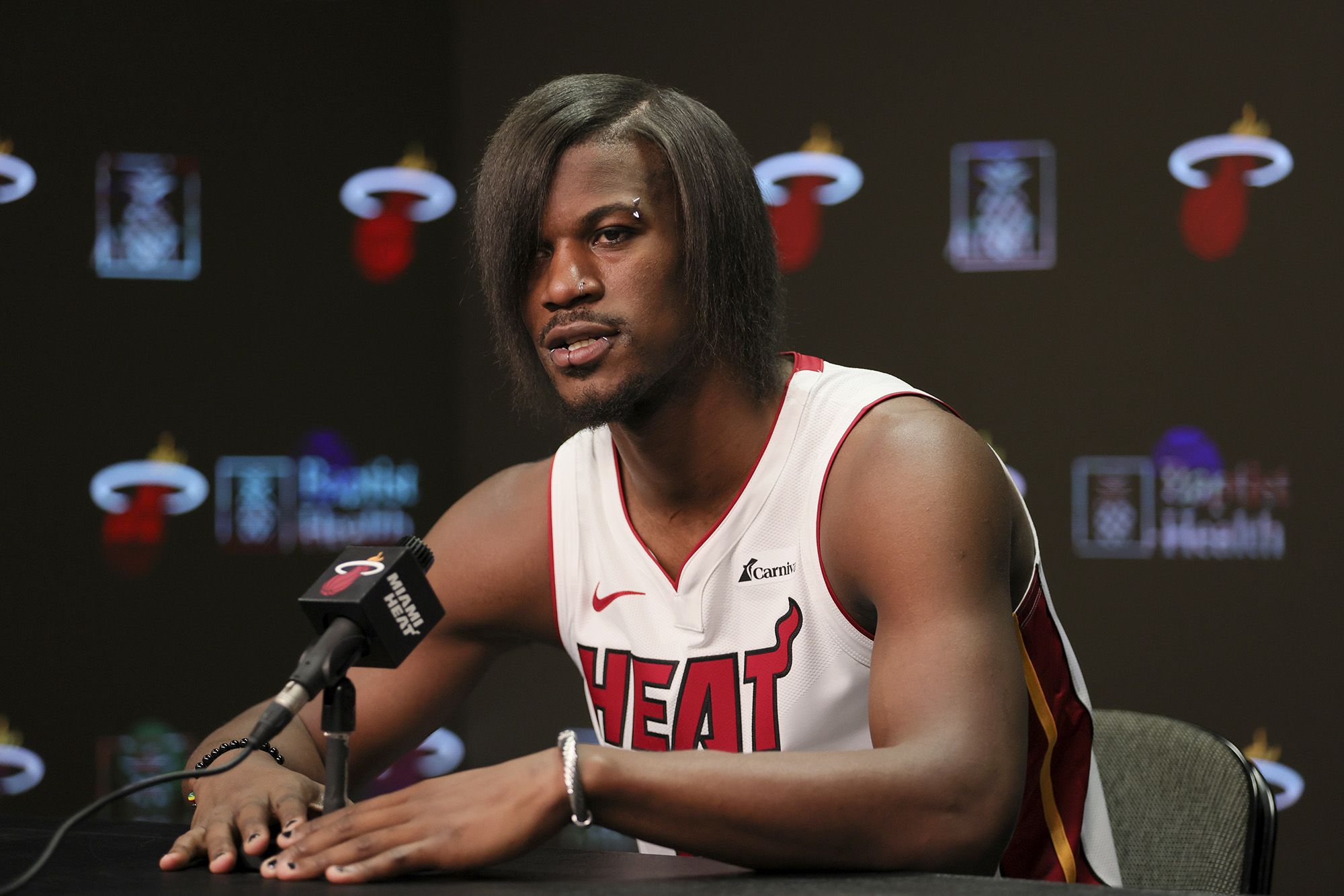 Jimmy Butler Breaks Tradition with “Normal” Hair at Miami Heat Media