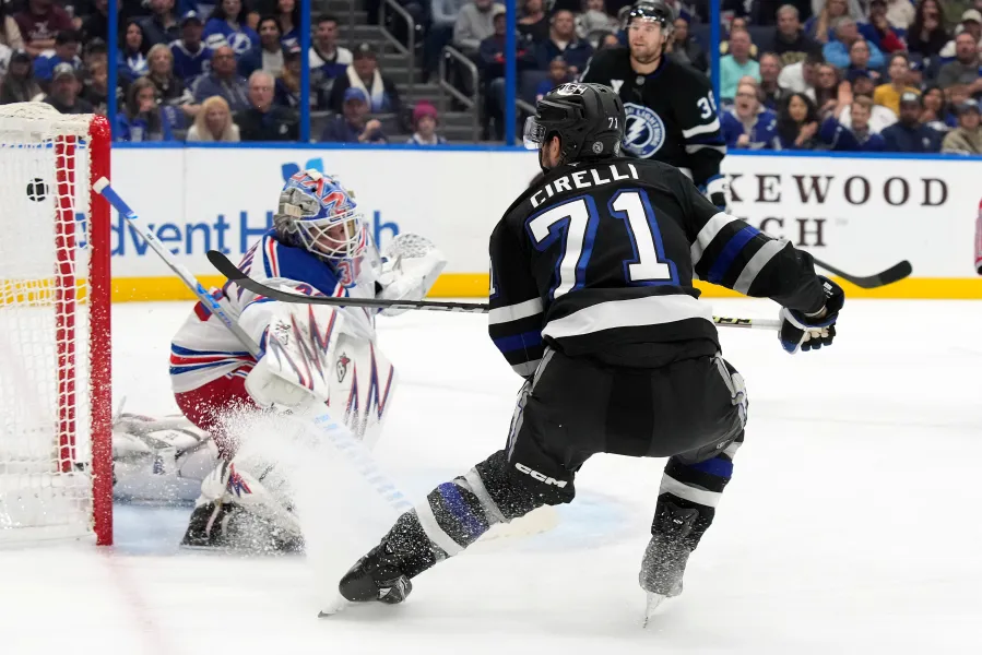 Lightning Dominates Rangers 6-2 with Point, Kucherov’s Contributions and Vasilevskiy’s 42 Saves