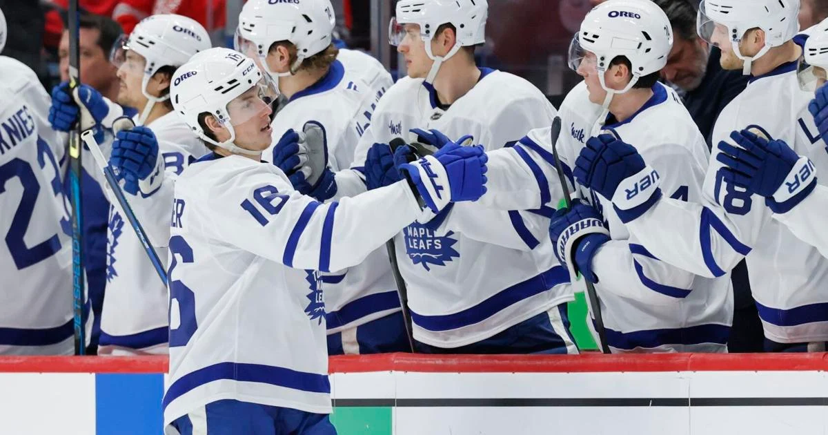 Maple Leafs Spoil McClellan’s Detroit Debut with 5-2 Victory Led by Marner’s Hat Trick