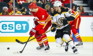 Pastrnak’s Overtime Goal Seals Bruins’ Comeback Win Over Flames After Overcoming Two-Goal Deficit