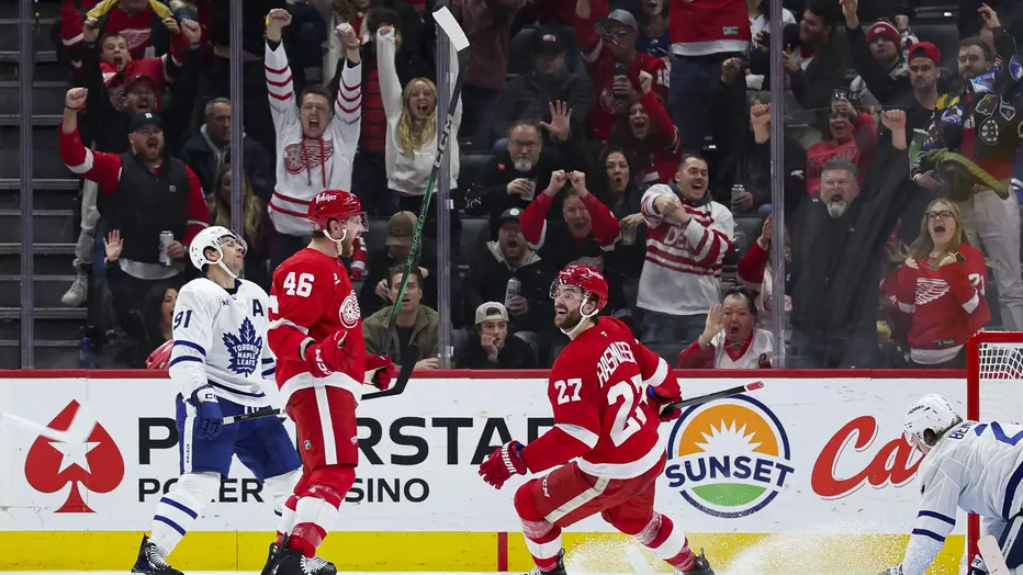 Red Wings Defeat Maple Leafs 4-2 as Petry Scores, Husso Shines, and Resilience Prevails