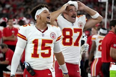 Travis Kelce and Patrick Mahomes