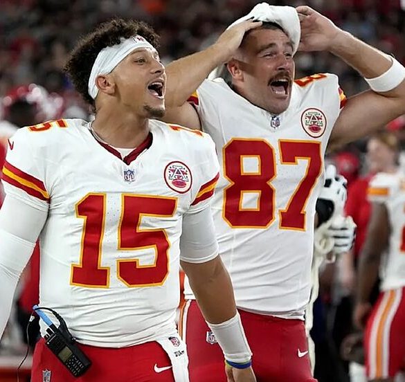 Travis Kelce and Patrick Mahomes