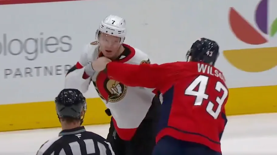 Wilson and Tkachuk Drop Gloves in Fiery Clash as Capitals Edge Senators in Shootout