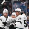 Trevor Moore Returns Scores 100th Goal Lifts Kings Past Blues in Shootout Win