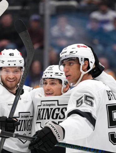 Trevor Moore Returns Scores 100th Goal Lifts Kings Past Blues in Shootout Win