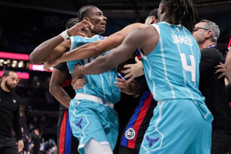 Pistons Hornets Game Ends in Chaos with Multiple Fights and Ejections