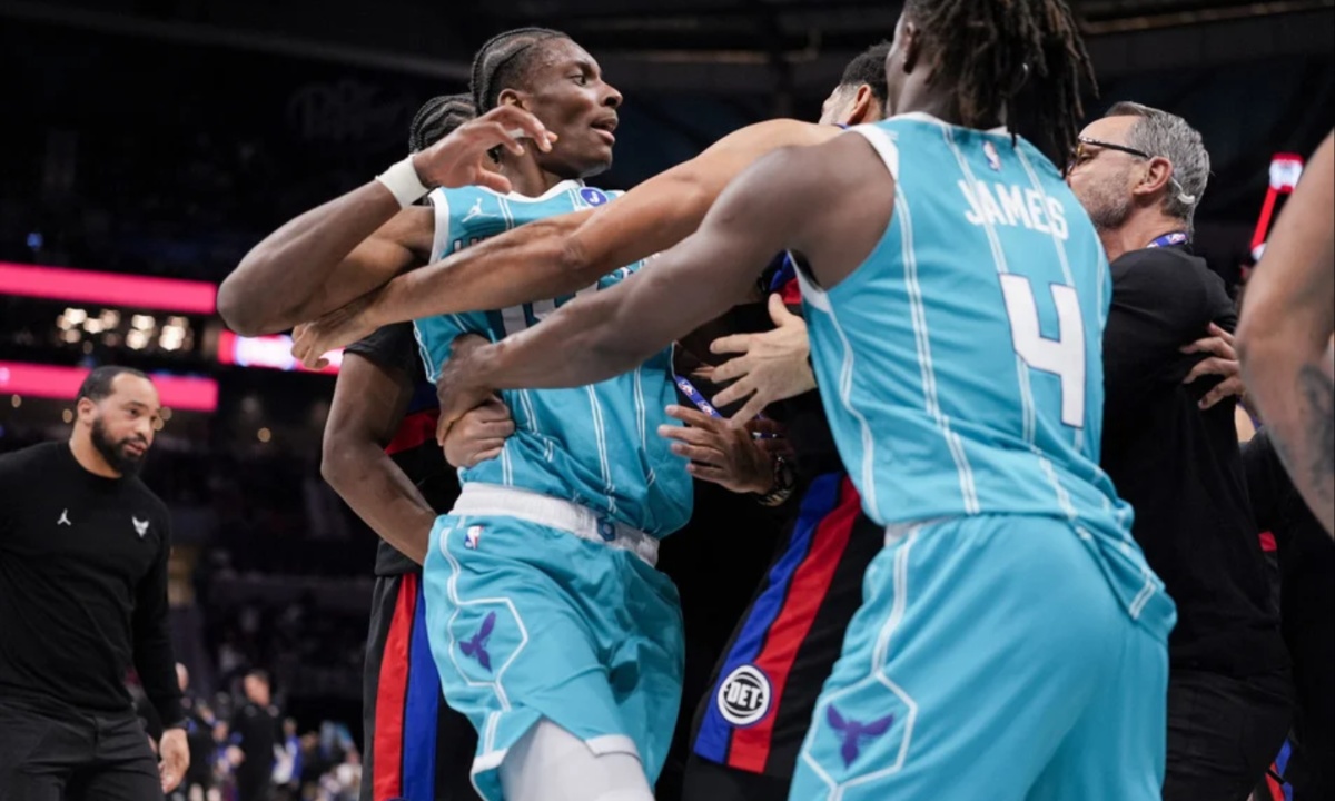 Pistons Hornets Game Ends in Chaos with Multiple Fights and Ejections